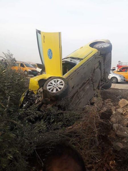  بالصور..إصابة أربعة مواطنين بحادث سير جنوب جنين